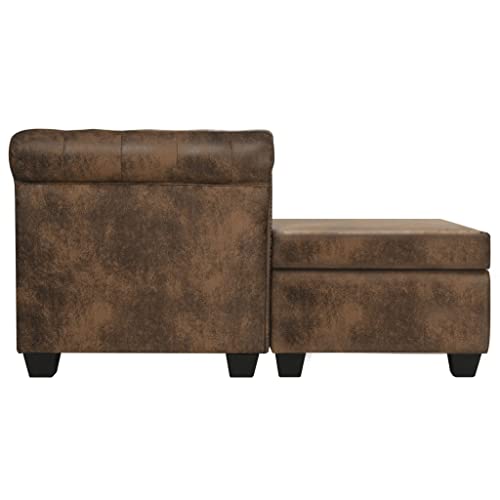 Brown L-shaped Sectional Sofa M801