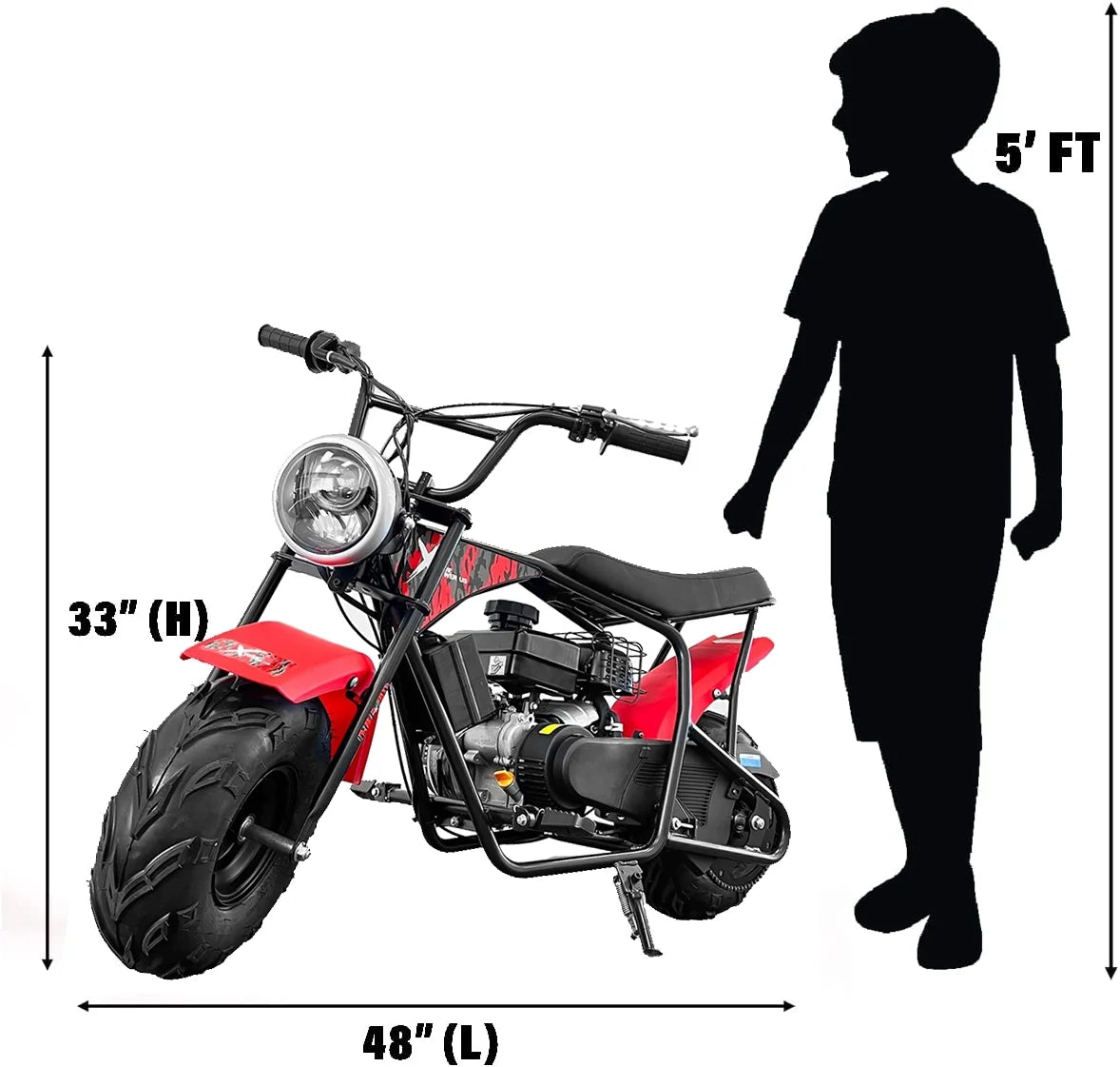 Red/Black 99cc Mini Bike Gas Powered Motorcycle U643
