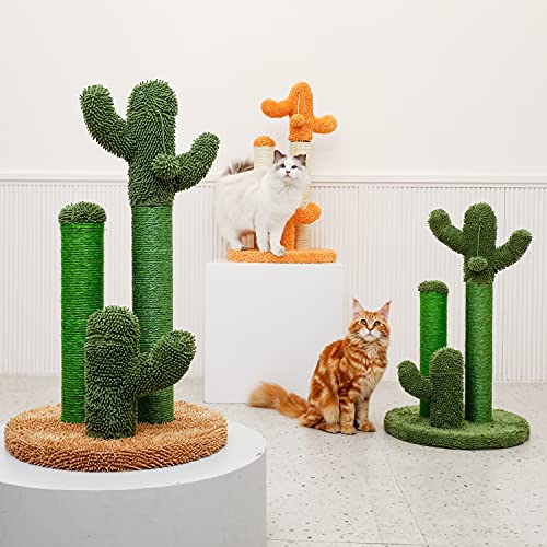 Cat Scratching Post Cactus Cat Scratcher with 3 Scratching Poles and Interactive Dangling Ball A692