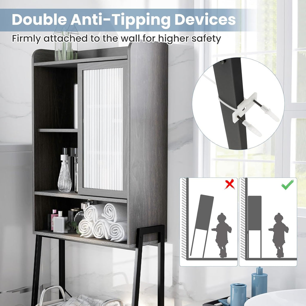 Over The Toilet Storage Cabinet with Sliding Door W6193