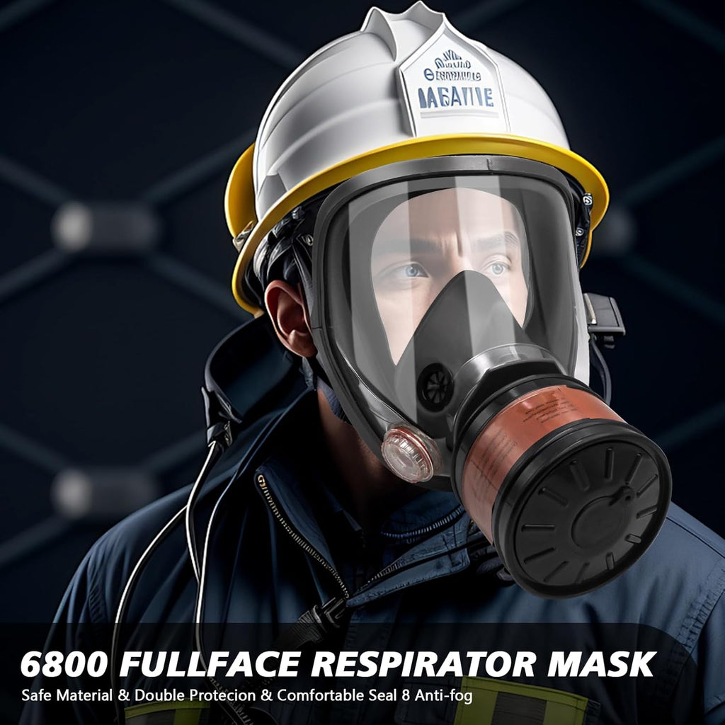 Reusable Full Face Gas Mask with 40mm Activated Carbon Filter K4115