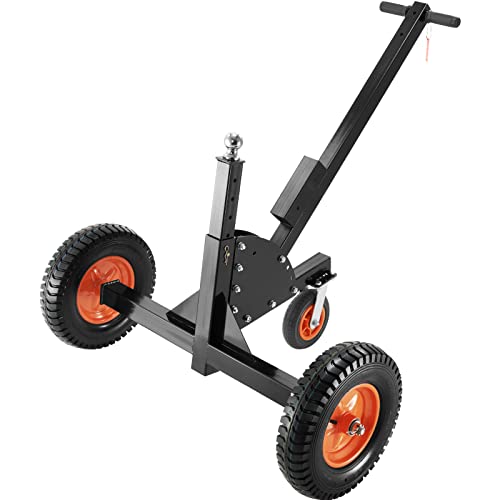 Adjustable Trailer Dolly with 1-7/8'' Hitch Ball & 10'' Solid Tires, 16''-24'' Adjustable Height, 600lbs Tongue Weight Capacity S486
