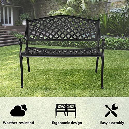 Black Cast Aluminum Bench R1178