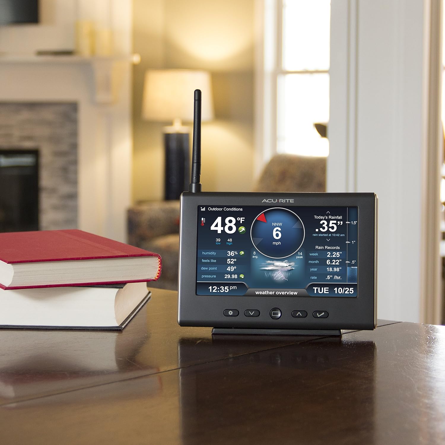 White Black Weather Station with HD Display U69875