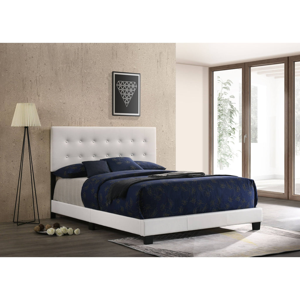 Black Faux Leather Twin Bed Q611795