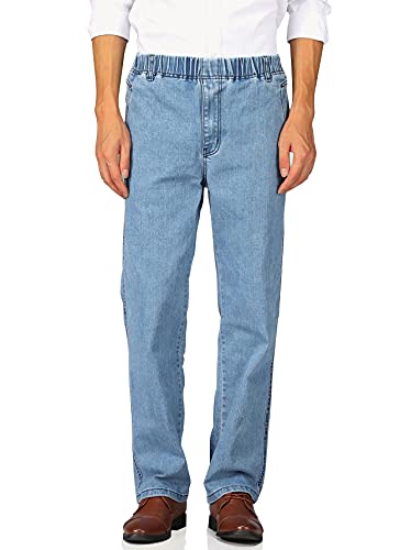Mens Casual Loose Fit Elastic Waist Jeans Denim Pants P805445