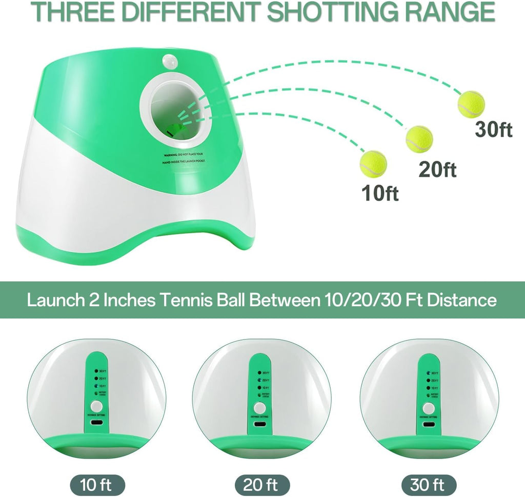 Automatic Ball Launcher with 12 Tennis Balls (Green) R3384
