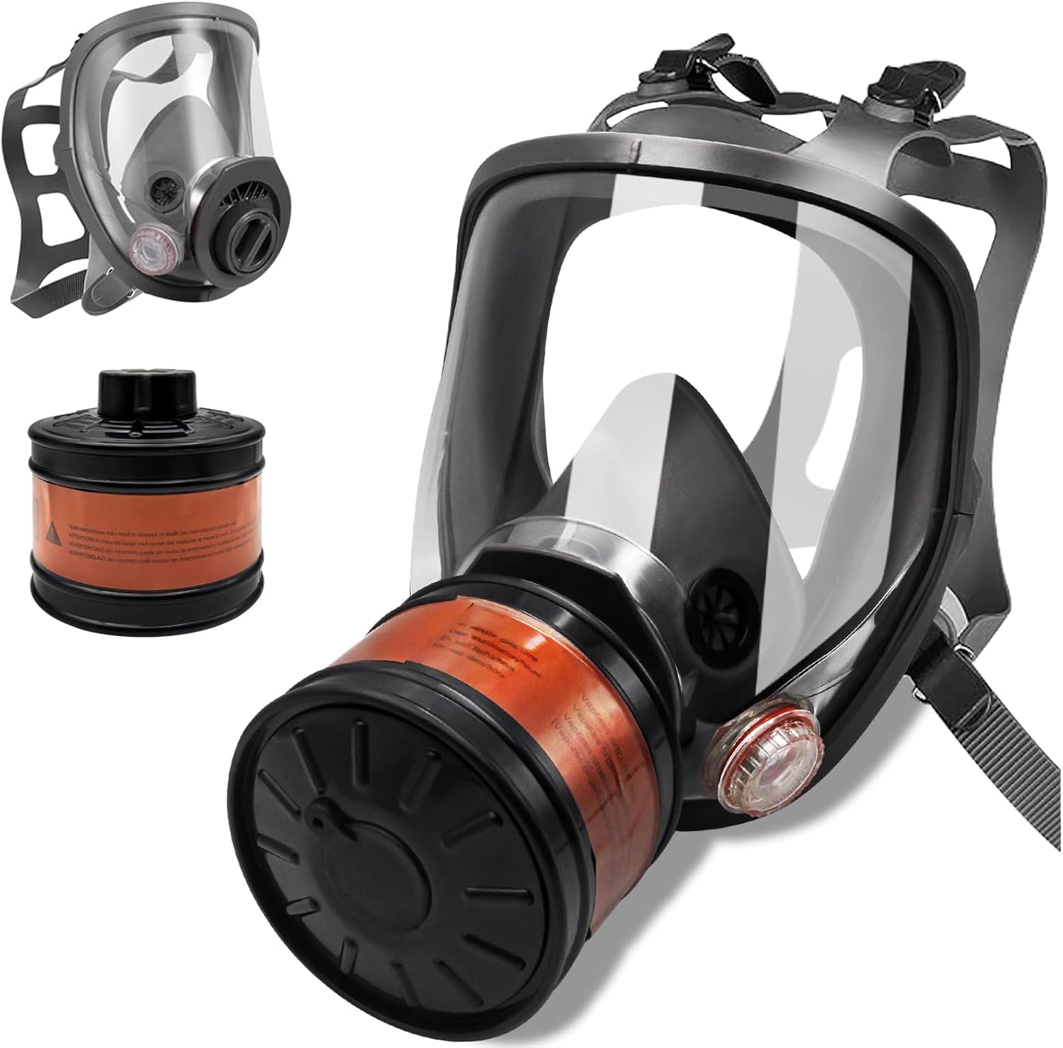 Reusable Full Face Gas Mask with 40mm Activated Carbon Filter K4115