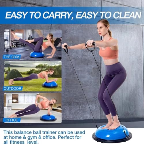 Half Balance Ball Trainer with Resistance Bands and Foot Pump B9295
