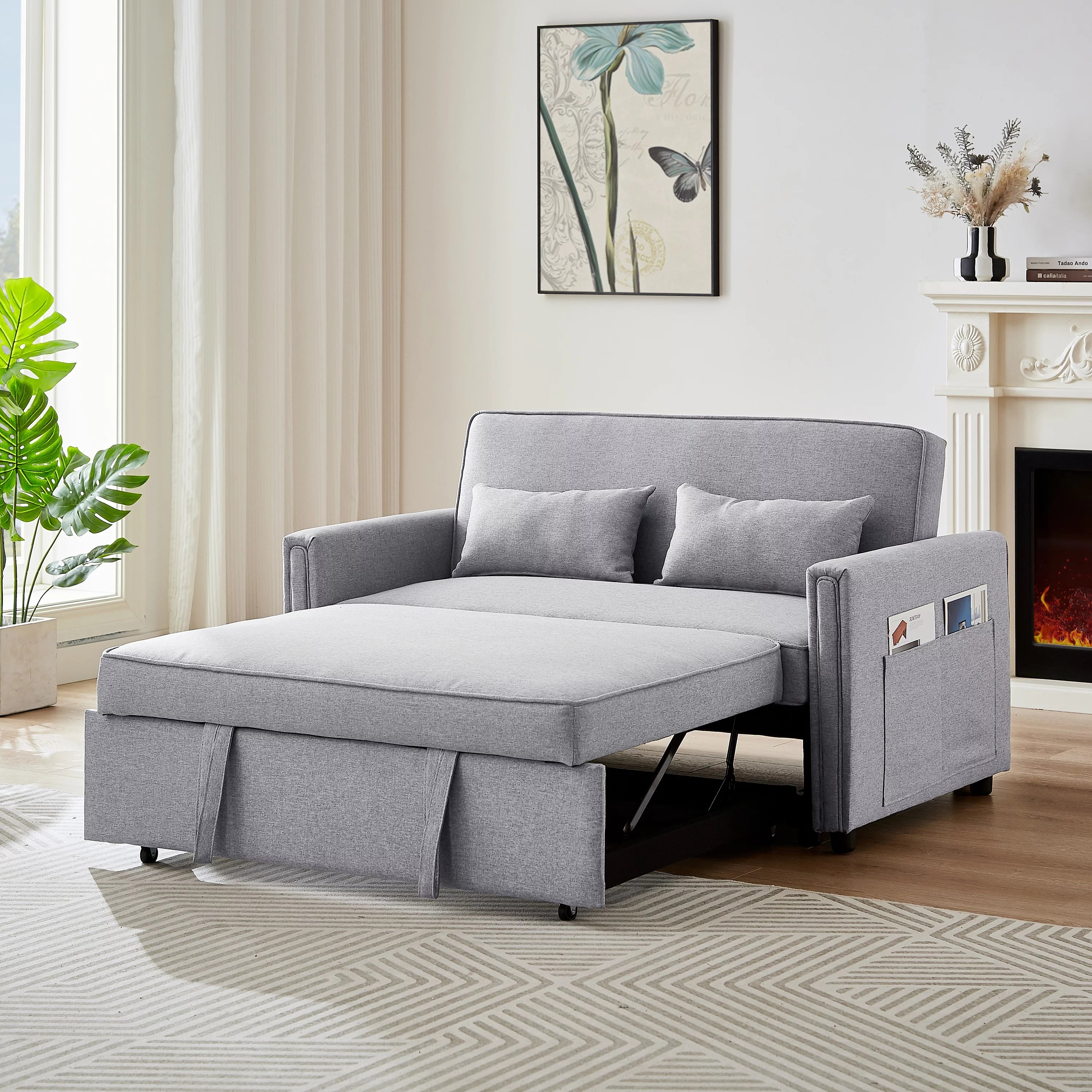 Gray 54" Sleeper Sofa Bed U15964