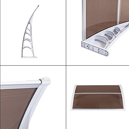35" x 40" Polycarbonate White & Gray Awning Canopy X523