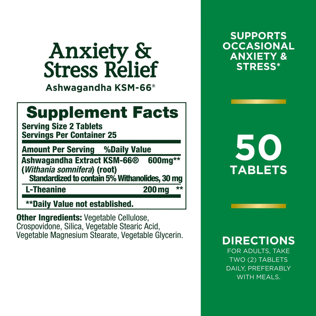 Ashwagandha Supplement, 50 Ct W49906