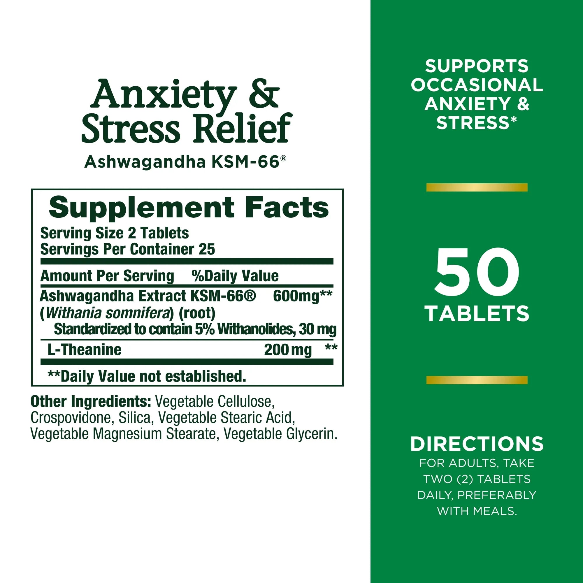 Ashwagandha Supplement, 50 Ct W49906
