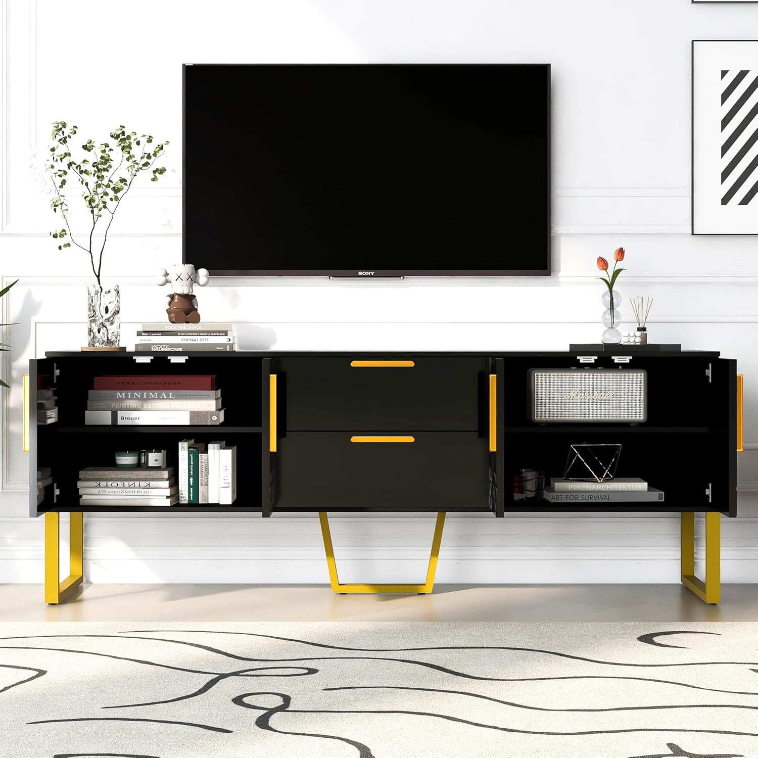 66.9" TV Stand with Drawer & Doors H7544