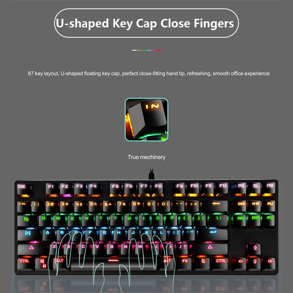 87-Key Gaming Mechanical Keyboard with Backlit LED J951