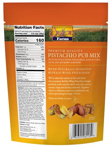Buffalo Wing Flavored Dry Roasted No Shell Pistachios, 5 Oz Resealable Bag A7765