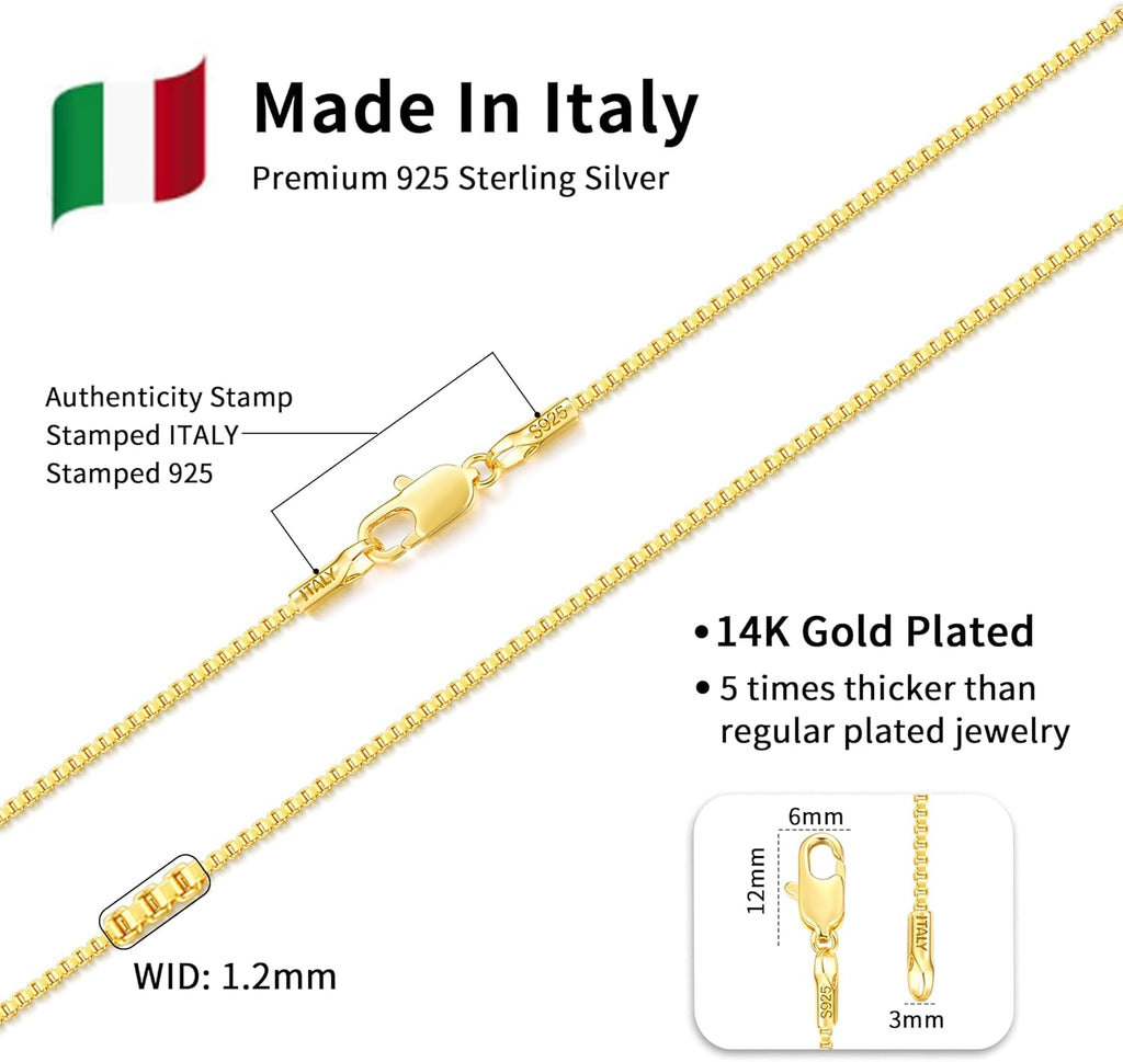 Solid 14K Gold Over 925 Sterling Silver Chain Necklace L79827