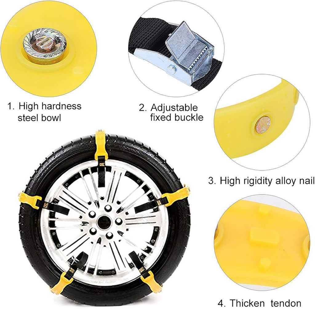 10pcs Tire Snow Chain, 185-225mm Tire Anti-skid Belt F651661