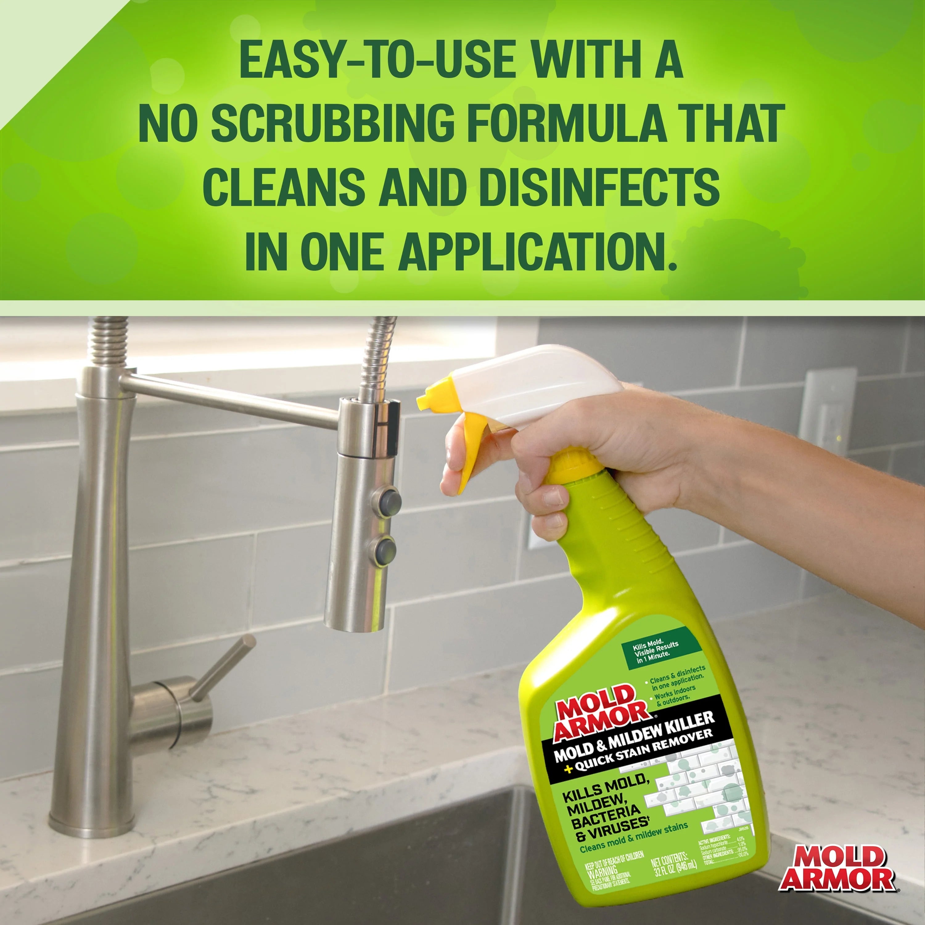 Mold and Mildew Killer + Quick Stain Remover, 32 oz. J76779