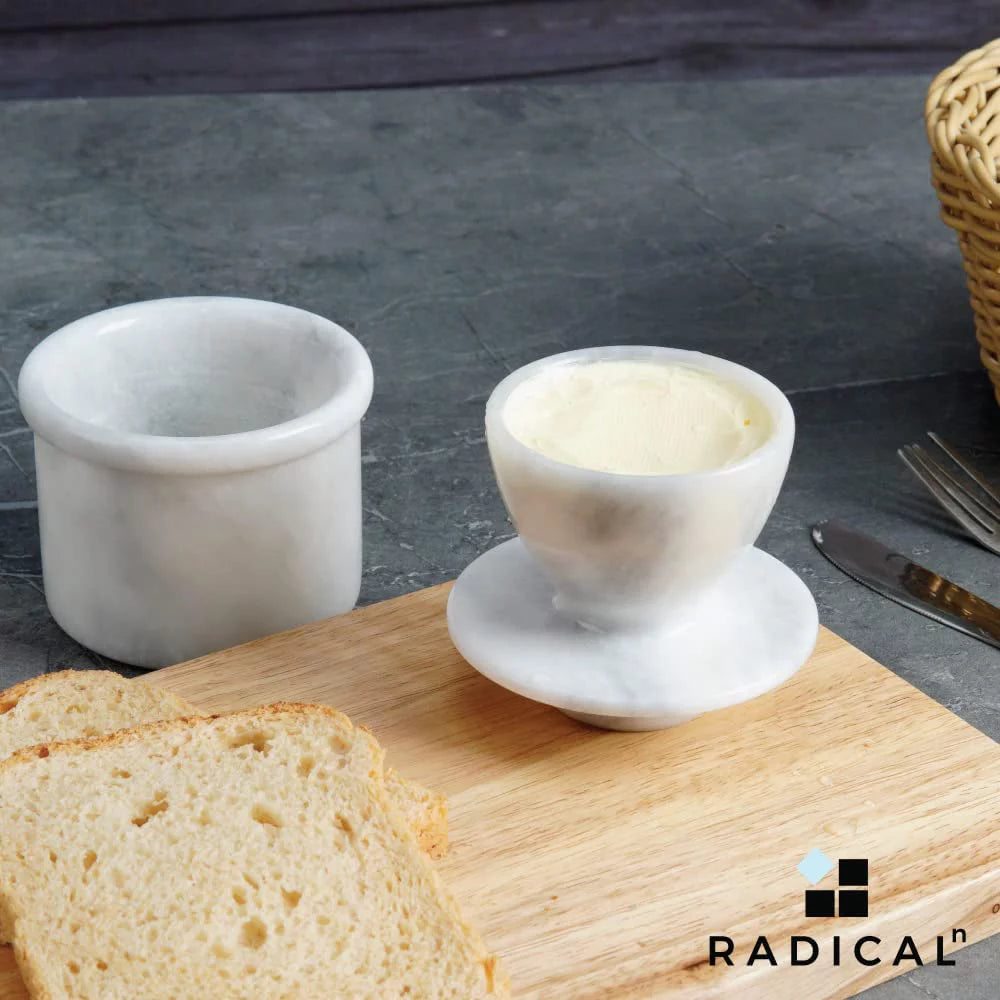 White Natural Marble Butter Dish Cover D3083
