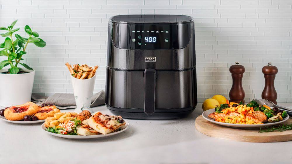 6.3-qt. Touchscreen Air Fryer - Black Stainless Steel Q45759