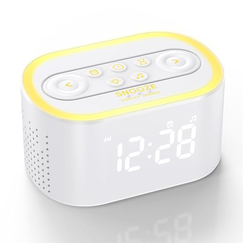 Blue Digital Alarm Clock with White Noise Sound Machine W693
