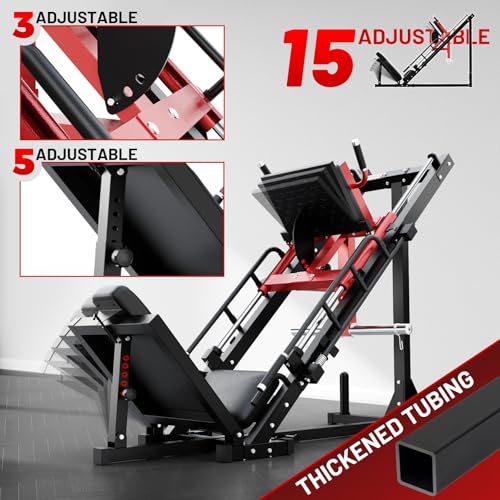 Adjustable Leg Press Hack Squat Machine with Linear Bearing H843790