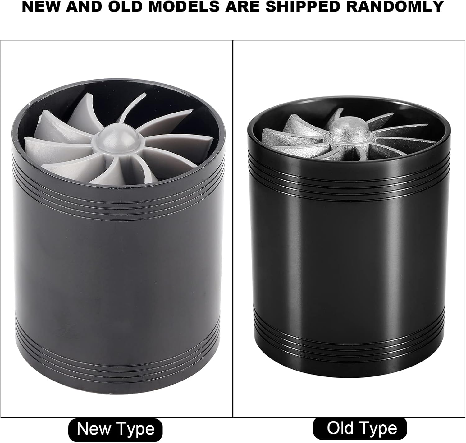 Twin Fan Turbine Car Air Intake Turbocharger Super Gas Fuel Saver (Black) T265