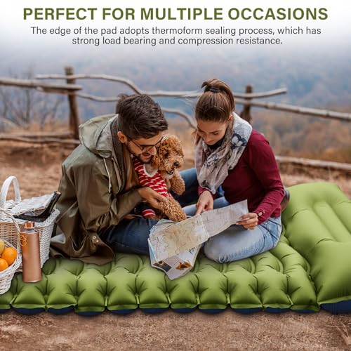 Ultralight Inflatable Sleeping Pad with Built-in Pillow Foot Pump O1868