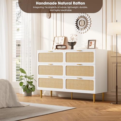 Black Rattan 5 Drawer Tall Dresser J61765