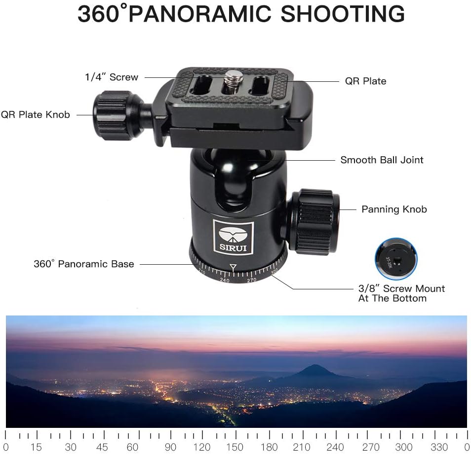Compact Traveler Tripod with 360° Panorama Ball Head (Aluminum) R3759