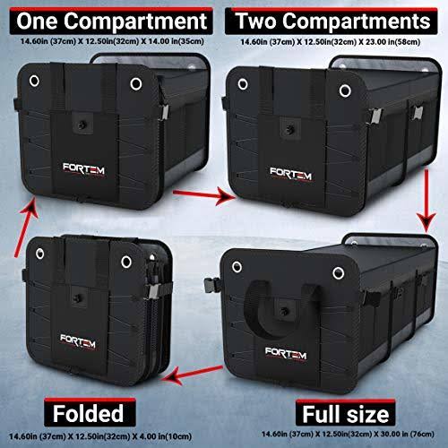 Black Waterproof Car Trunk Organizer with 3 Compartments S520