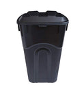 32 Gallon Black Wheeled Trashcan with Attached Lid Q259713