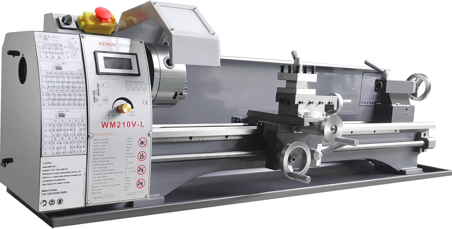 8.3'' x 29.5'' Precision Benchtop Metal Lathe with Tool Box W490