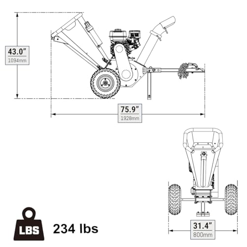 212CC 7HP Gas Powered Wood Chipper Leaf Branch Shredder Mulcher with Towbar R422950