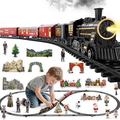 Large Electric Train Set with Realistic Sound, Lights and Smoke J41771