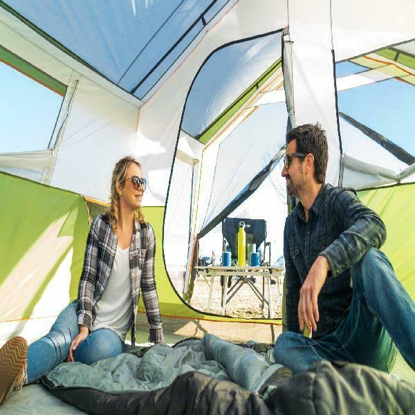 8-Person Family Cabin Camping Tent with Screen Porch and Carry Bag U6160