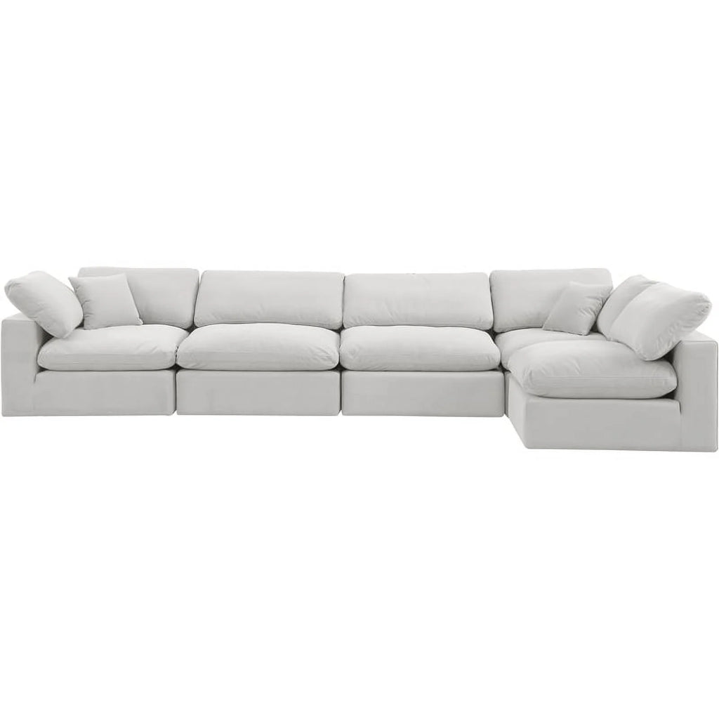 Cream Velvet Modular Sectional Z262