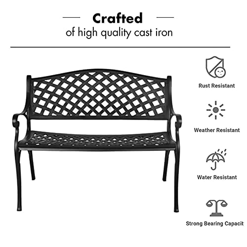 Black Cast Aluminum Bench R1178