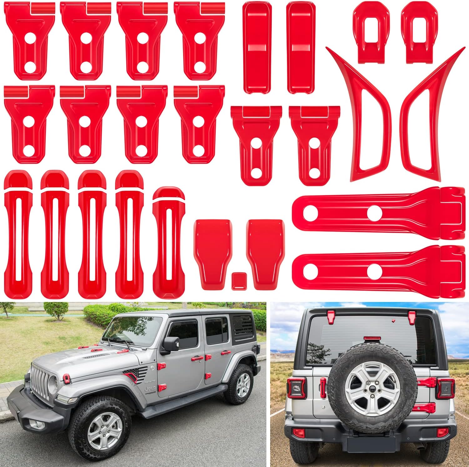 White 26PCS Exterior Decoration Trim Kit for Jeep Wrangler JL JLU F287614