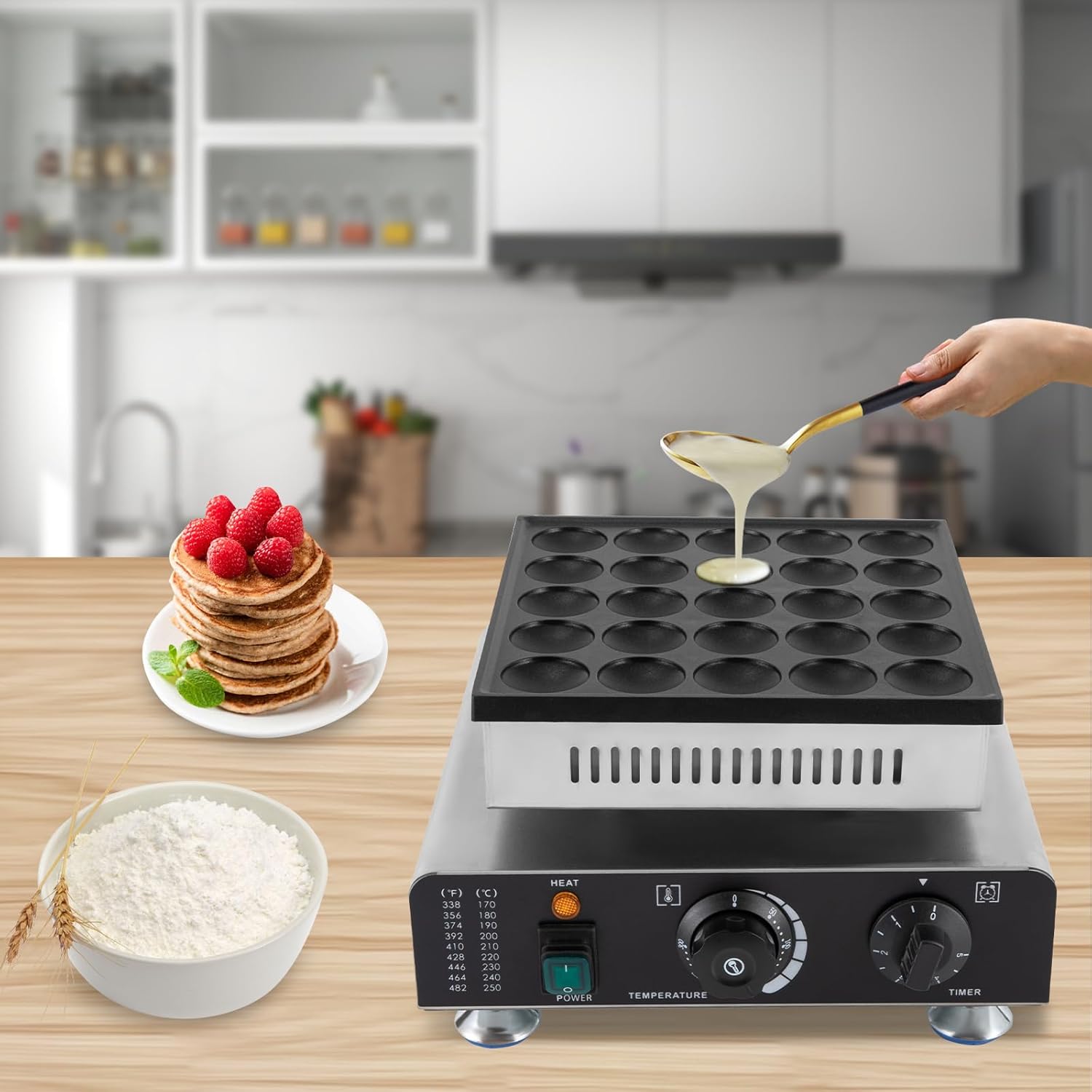 25PCS Non-stick Electric Pancake Maker Stainless Steel V225