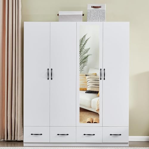 Gray Wood Armoire Wardrobe with 3 Drawers U997530