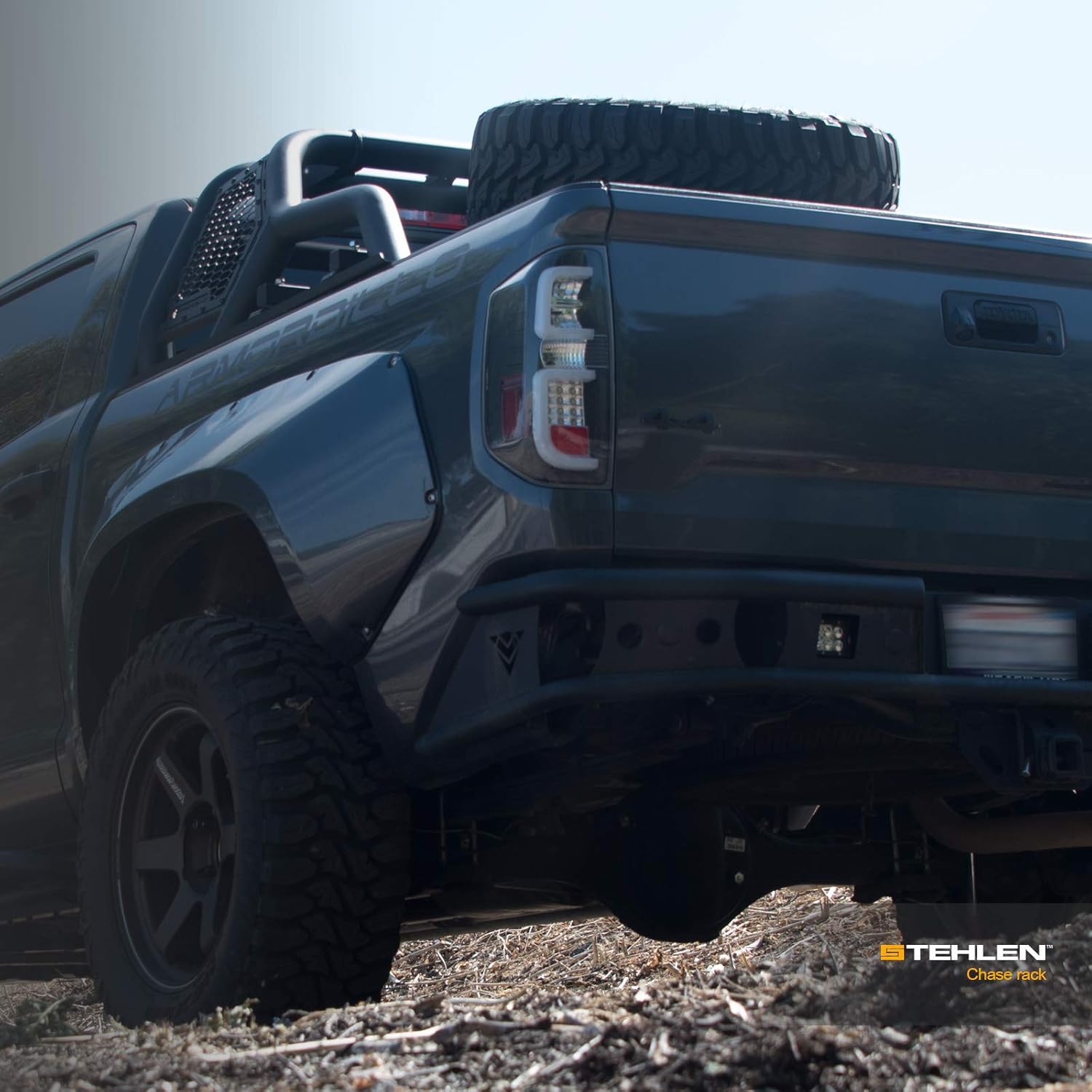 Matte Black Truck Bed Roll Bar with Tire Carrier U739709