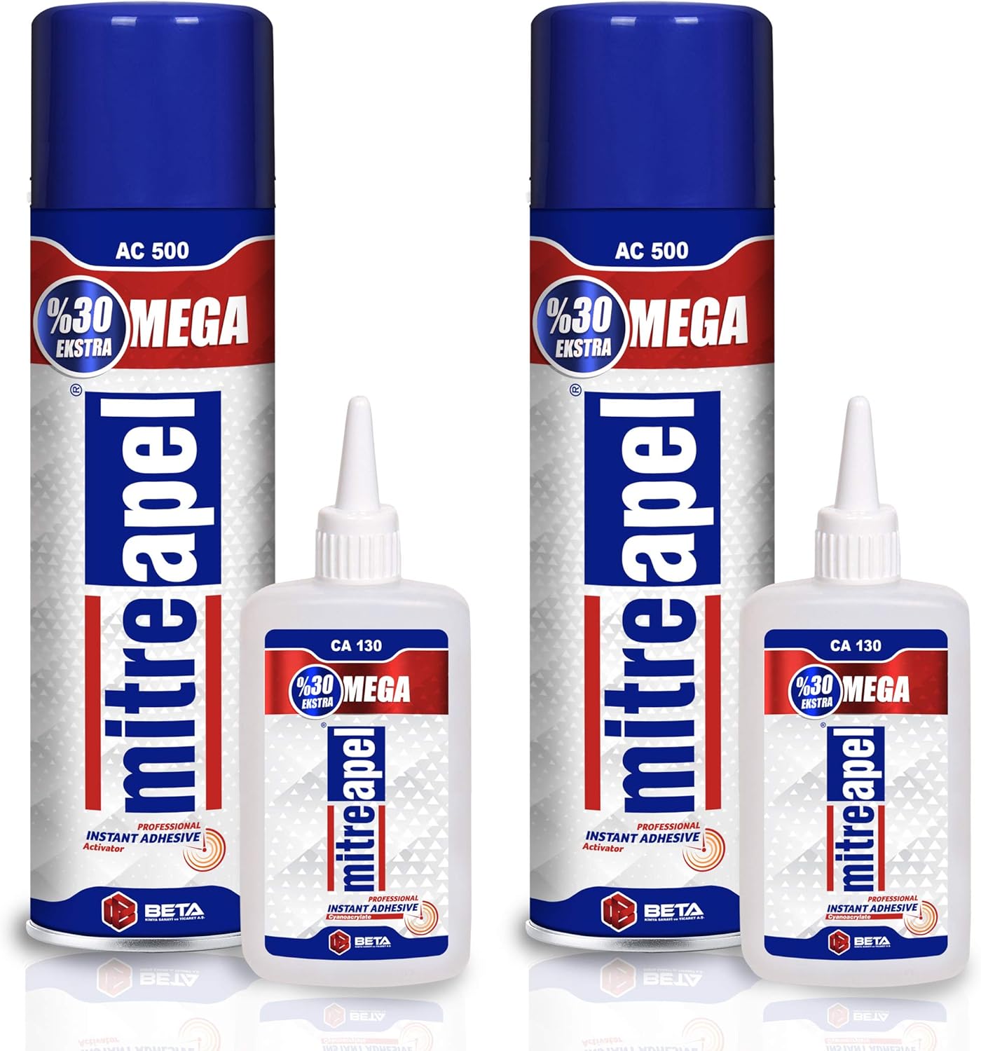 2 x 4.5 oz. Super CA Glue with 2 x 16.9 fl oz. Spray Adhesive Activator Cyanoacrylate Glue B10130