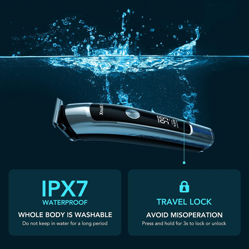 Electric Beard Trimmer, All-in-1 Multi-Grooming Hair Trimmer Kit, Cordless Clippers with Waterproof X25855