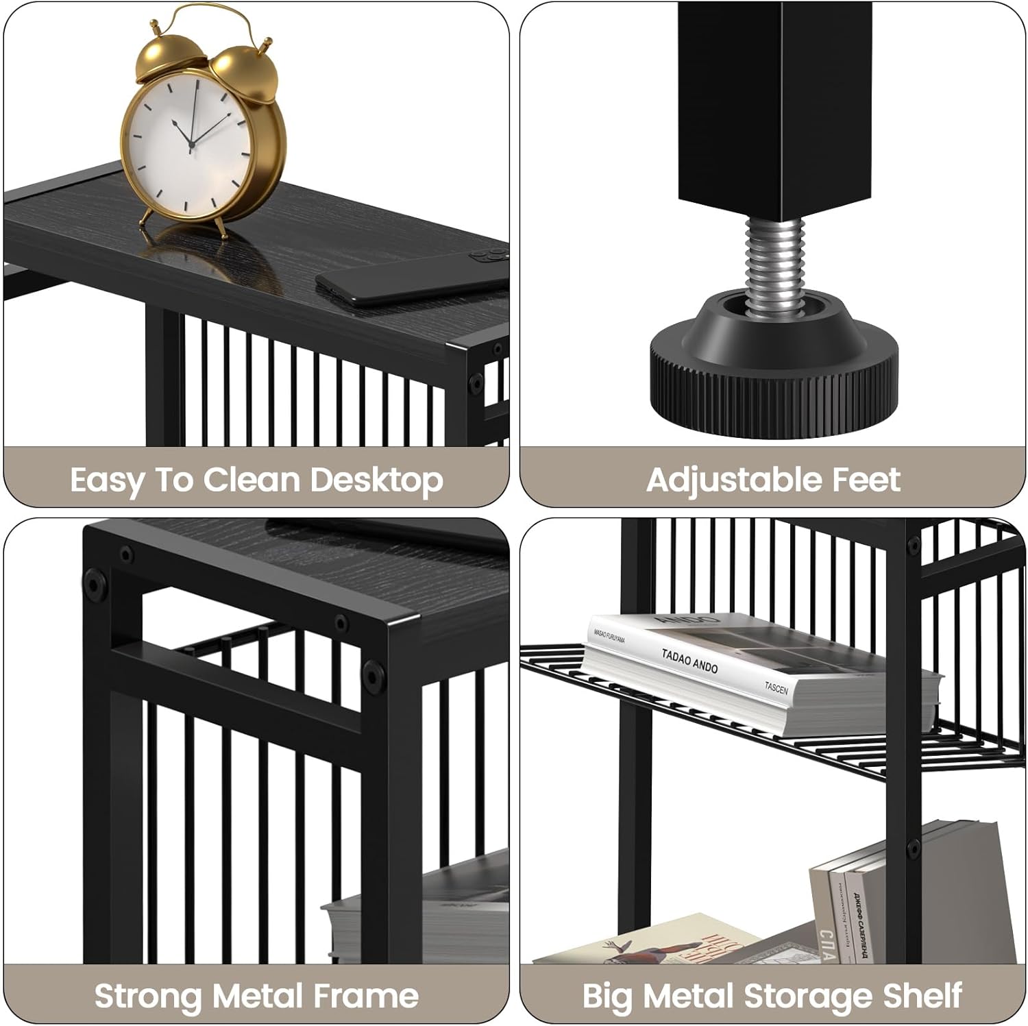 3-Tier Narrow Side Table with Magazine Holder A242
