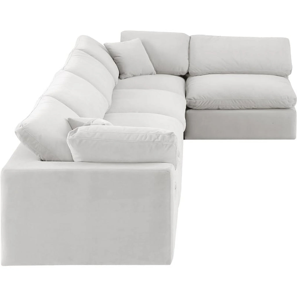 Cream Velvet Modular Sectional Z262