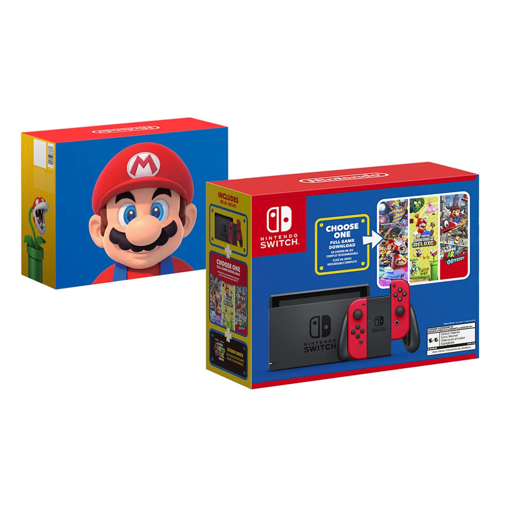 Nintendo Switch Bundle with Carry Case, 128GB SD Card, and New Super Mario Bros U Deluxe Game A445