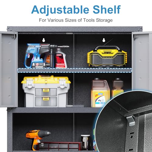 Heavy Duty Steel Wall Cabinet with 2 Doors and Adjustable Shelves N869