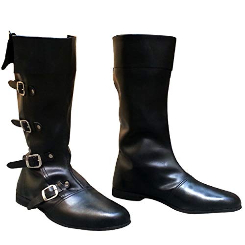 Medieval Leather Boots 4 Buckle Long Boot C5211